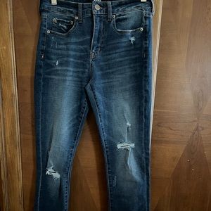 Dark Wash Distressed Skinny Jeans